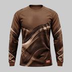 ESBORT Winter Pro Long-Sleeve Soccer Jersey (Back View) - Earth Brown & Tan
