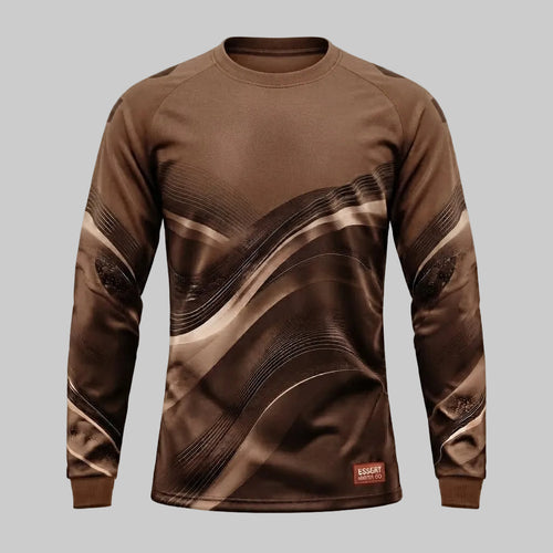 ESBORT Winter Pro Long-Sleeve Soccer Jersey (Back View) - Earth Brown & Tan