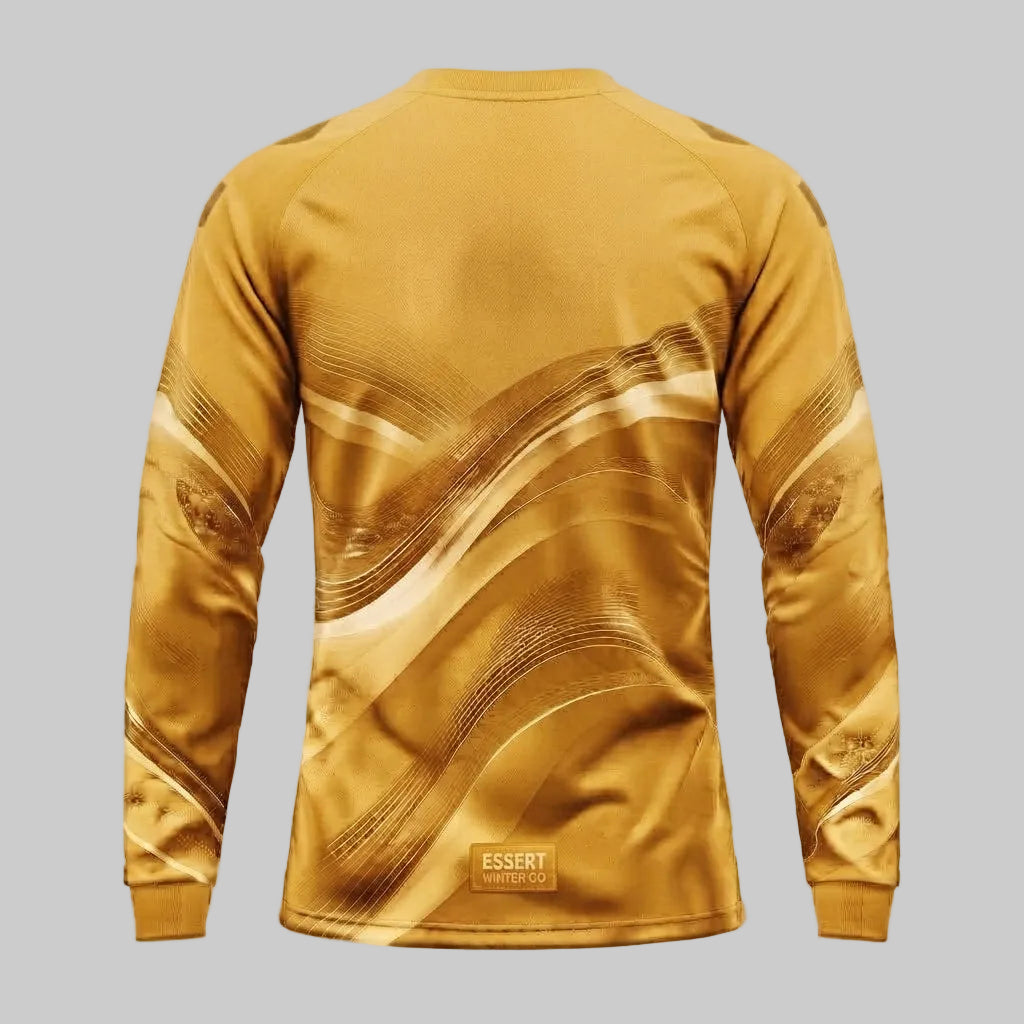 ESBORT Winter Pro Long-Sleeve Soccer Jersey - Golden Yellow & Cream
