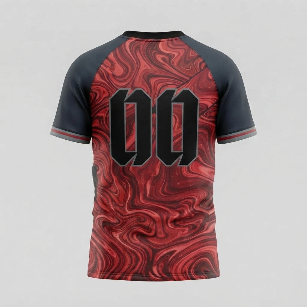 Esbort Crimson Pulse Pro Jersey - Gray & Red Swirl Performance Kit