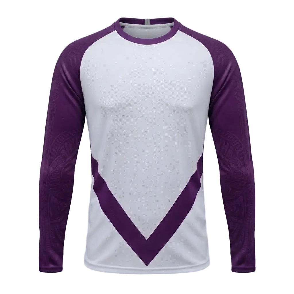 Esbort Performance Long-Sleeve Jersey – White & Purple Graphic Edition