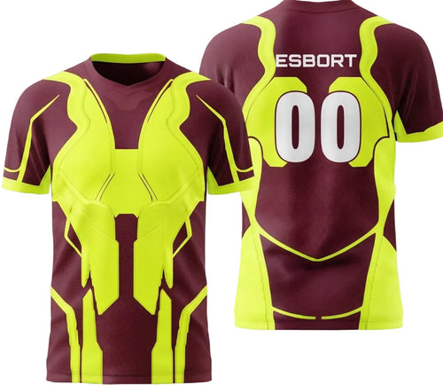 Esbort Performance Esports Jersey – Burgundy & Yellow Edition