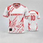 Esbort Pro Dynamic Red & White Soccer Jersey | Elite Performance Kit