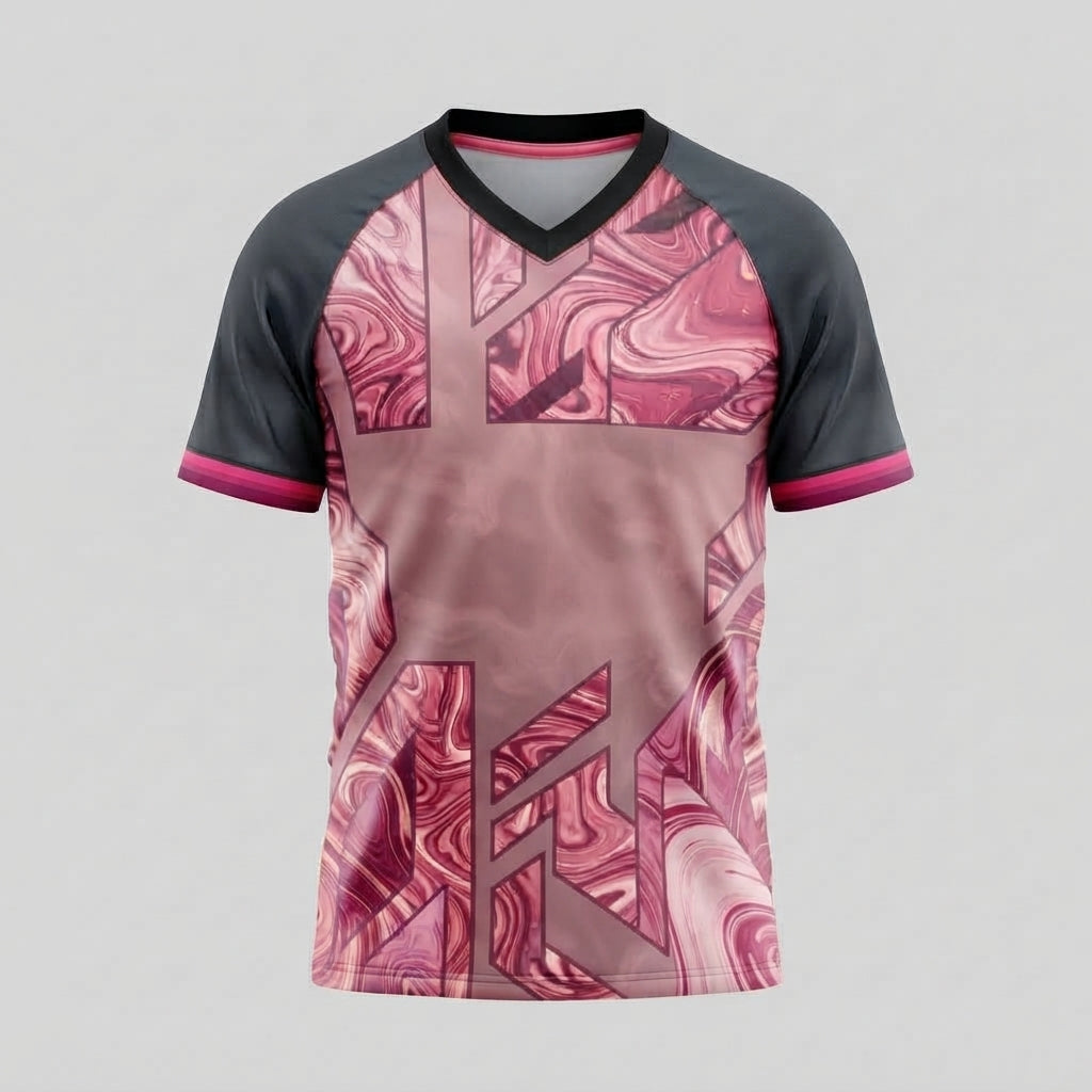 Esbort Rose Wave Pro Jersey - Pink & Charcoal Performance Kit