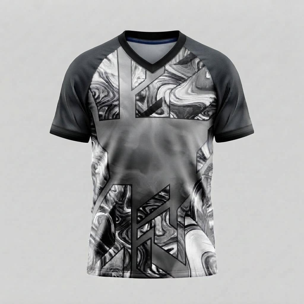 Esbort Monochrome Pro Jersey - Black & White Marble Performance Kit