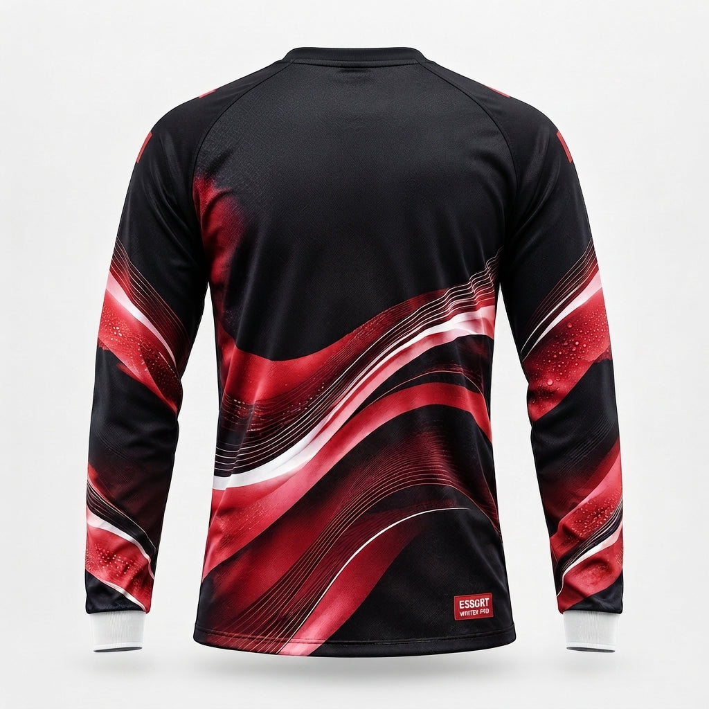ESBORT Winter Pro Long-Sleeve Soccer Jersey - Black, Red & White