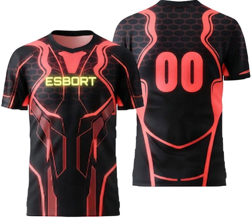Esbort Performance Esports Jersey – Cyber Red & Black Edition