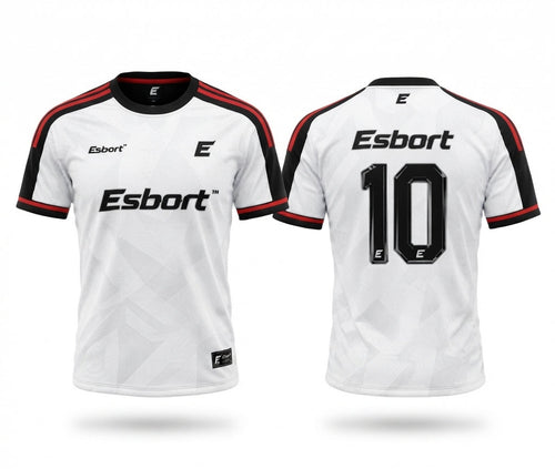 esbort™ Apex Pro Match Jersey (White, Black & Red No. 10 Edition)