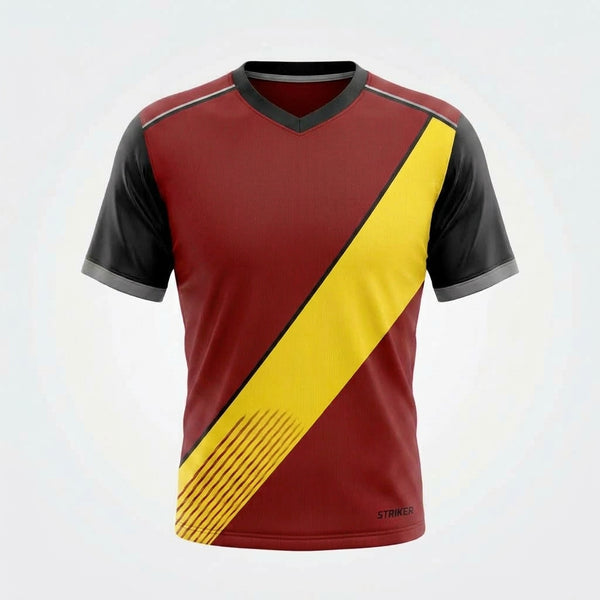 Esbort Elite ‘Sash Strike’ Performance Jersey – Burgundy & Yellow Edition