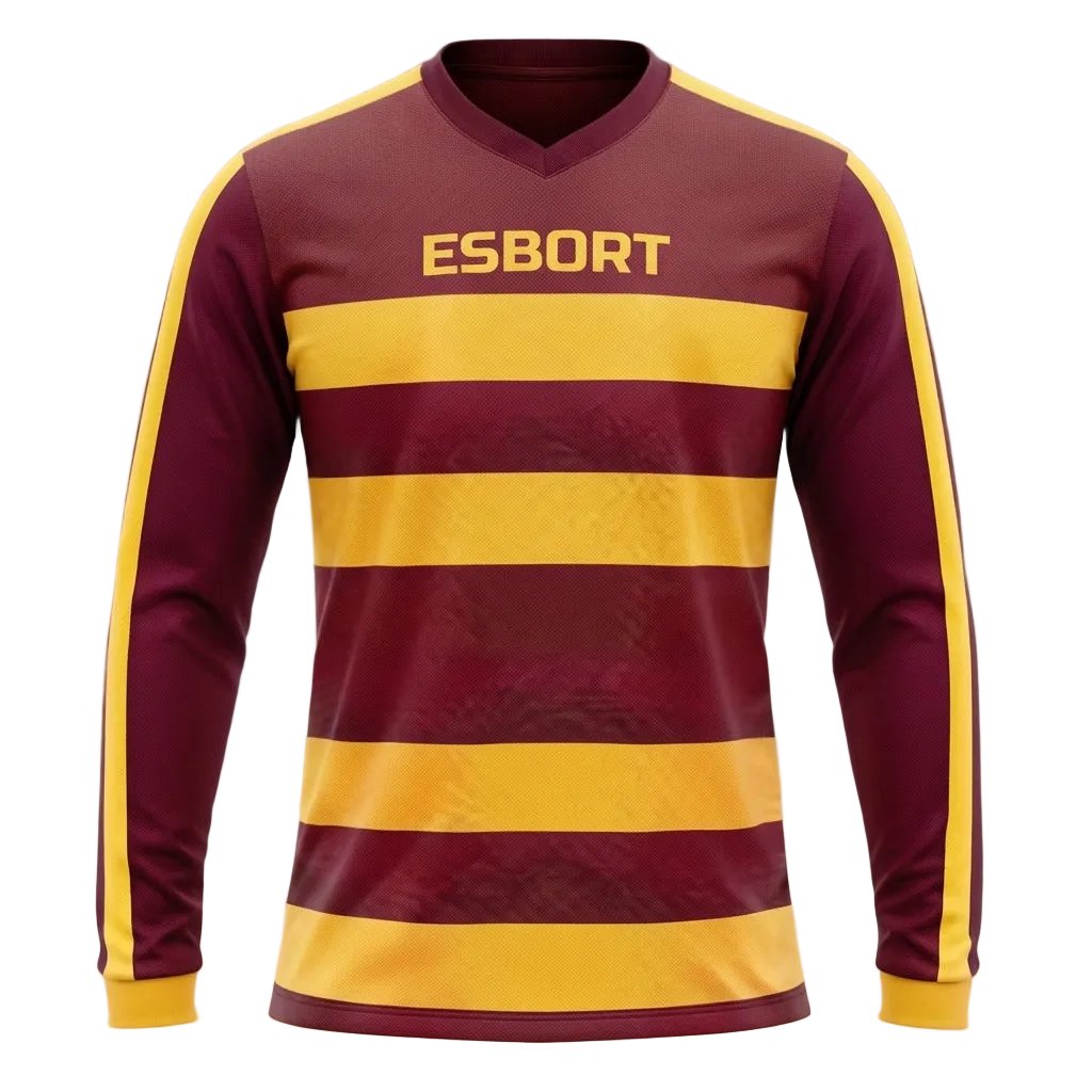 Esbort Performance Long-Sleeve Jersey – Burgundy & Yellow Edition