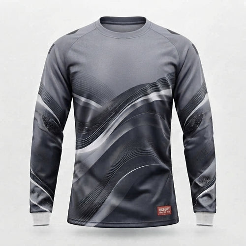 ESBORT Winter Pro Long-Sleeve Soccer Jersey - Charcoal Gray & Silver