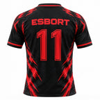 ESBORT Strike Pro Short-Sleeve Jersey – Black & Red Dynamic