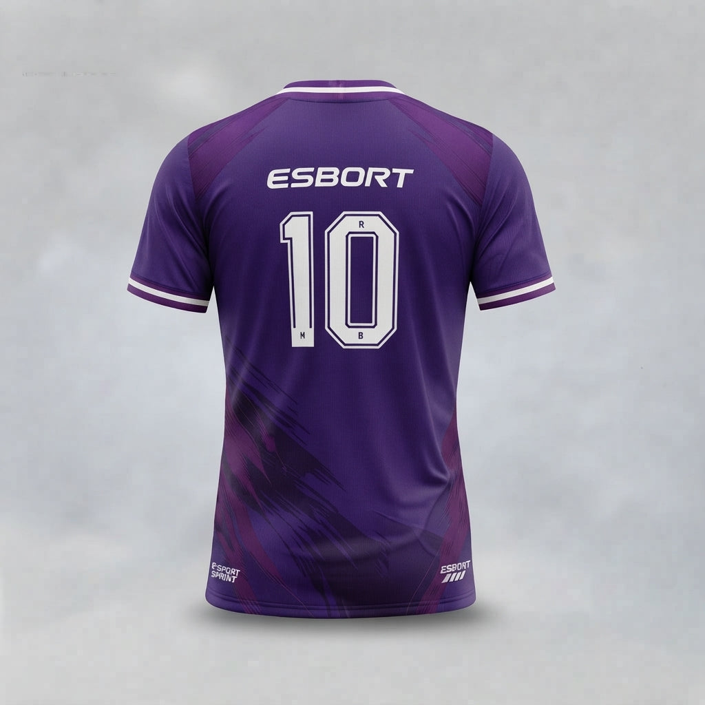 ESBORT White & Purple Custom Performance Jersey