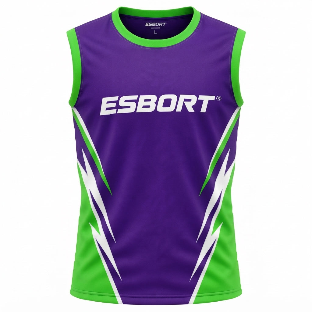 ESBORT" Performance Athletic Tank Top – Green, Purple & White