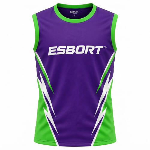 ESBORT" Performance Athletic Tank Top – Green, Purple & White