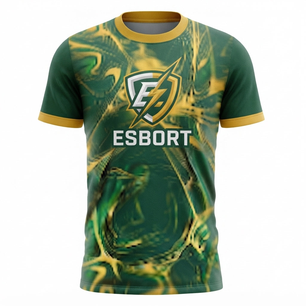Esbort Performance Esports Jersey – Green & Gold Edition