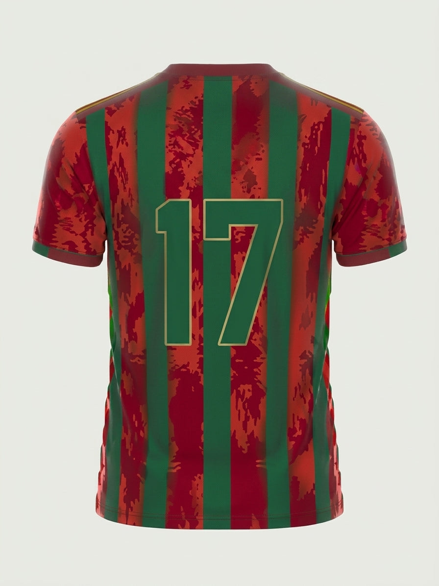 Esbort™ Pro Performance Jersey – Red & Green Vertical Stripe Edition