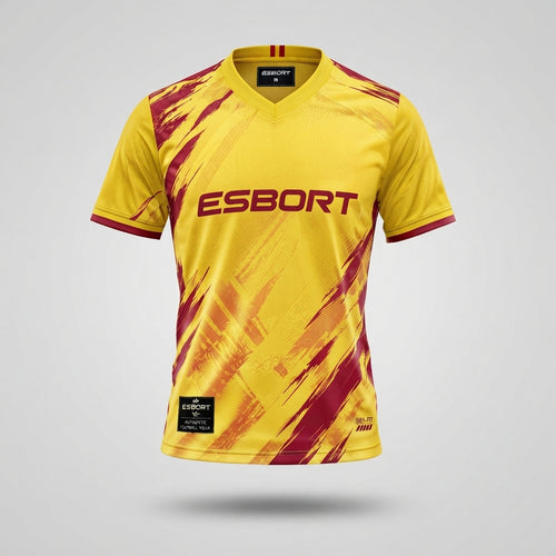 Esbort Amber Blaze Pro Jersey - Gold & Burgundy Performance Kit