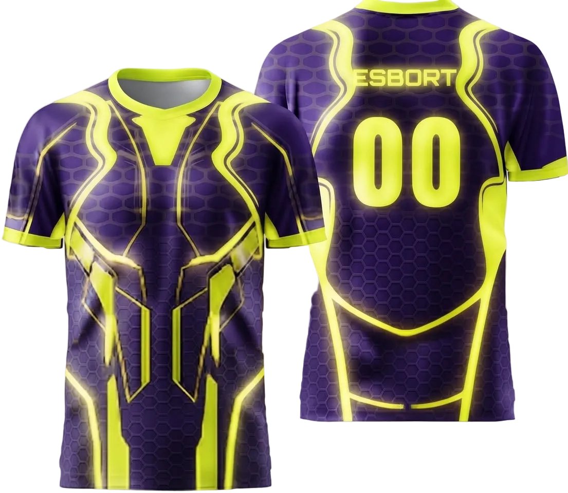 Esbort Performance Esports Jersey – Cyber Violet & Yellow Edition