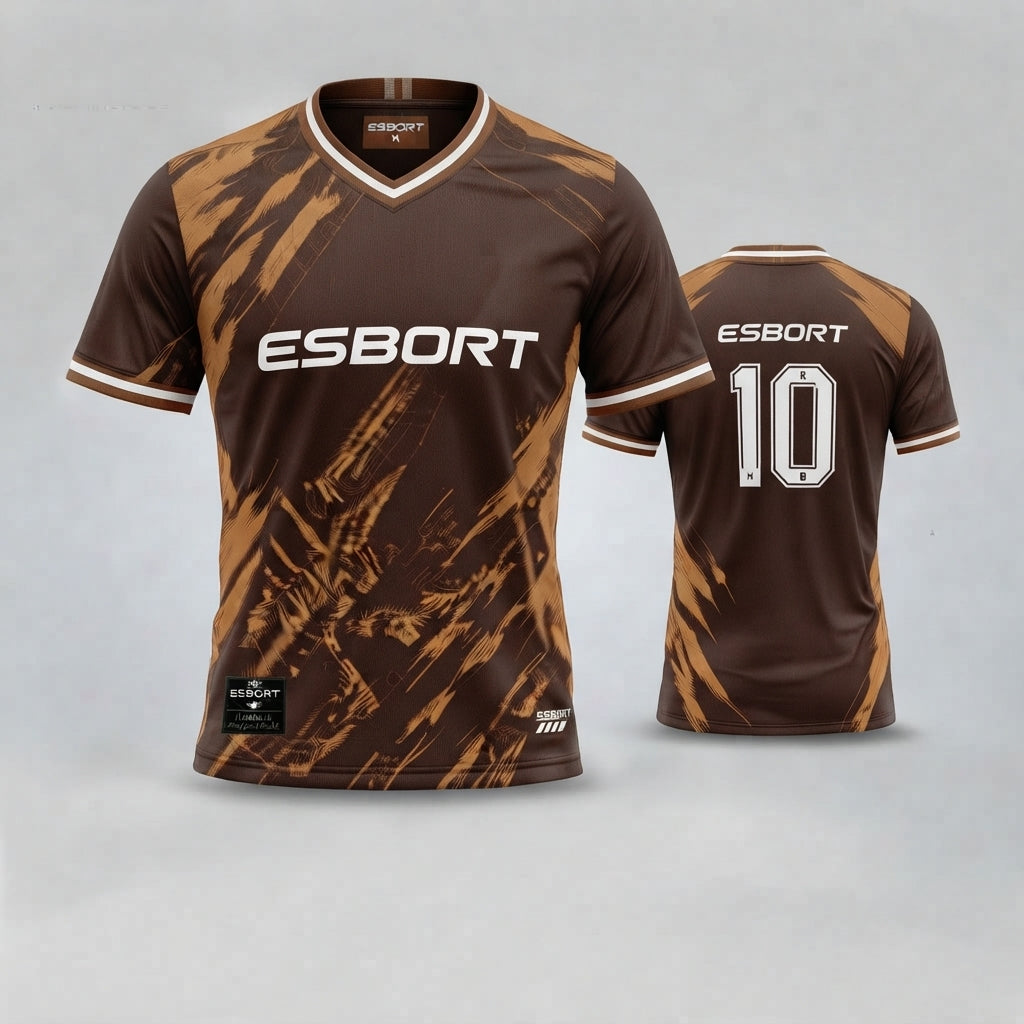 Esbort Pro Dynamic Brown Soccer Jersey | Elite Performance Kit