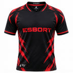 ESBORT Strike Pro Short-Sleeve Jersey – Black & Red Dynamic