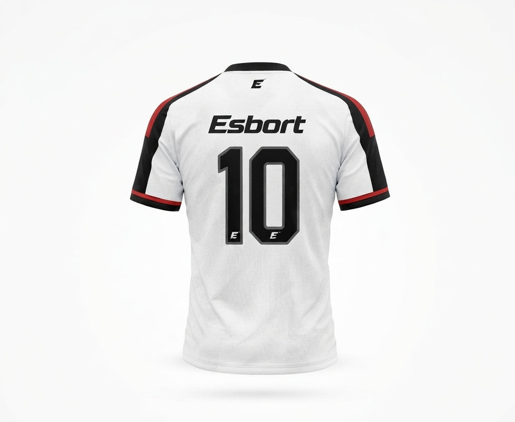 esbort™ Apex Pro Match Jersey (White, Black & Red No. 10 Edition)