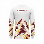 Esbort Performance Long-Sleeve Jersey – White, Burgundy & Yellow Alpine