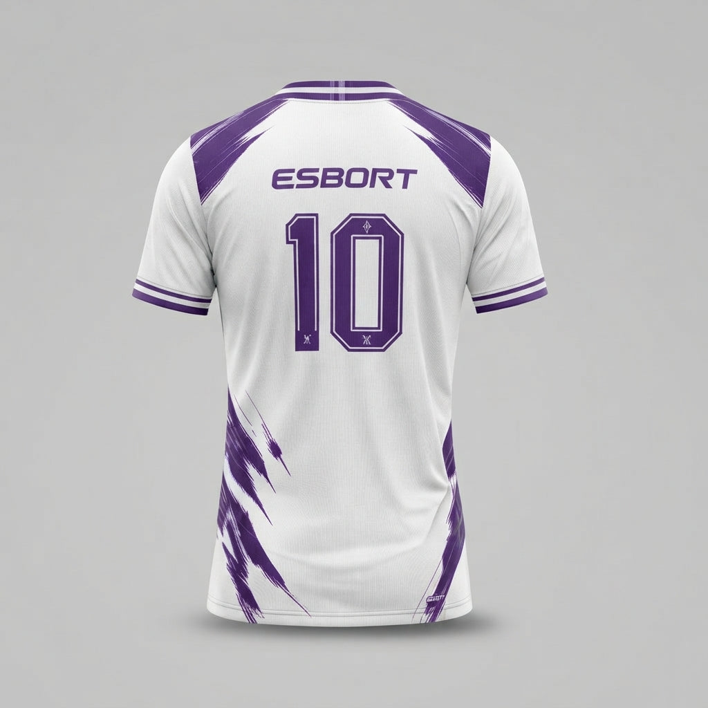 ESBORT White & Purple Custom Performance Jersey