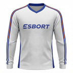 Esbort Performance Long-Sleeve Jersey – White, Blue & Orange Edition