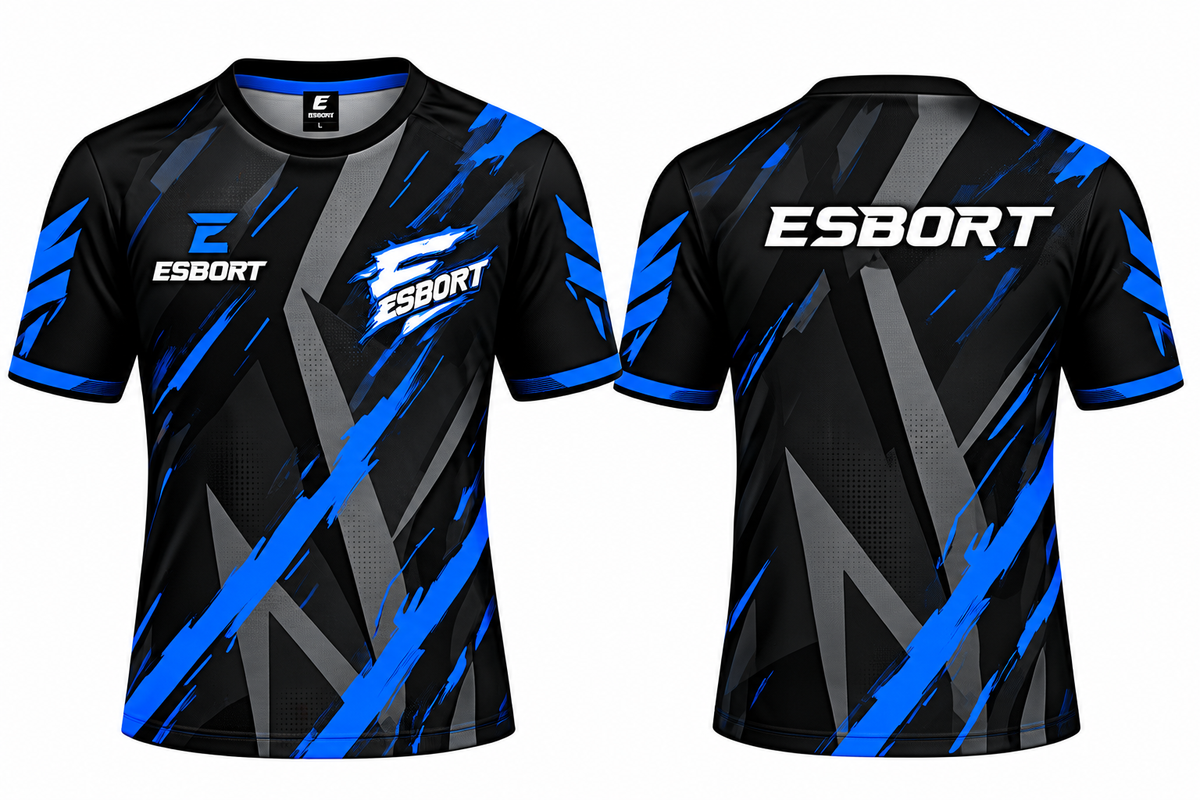 ESBORT Pro Performance Esports Jersey – Blue & Black Striker Edition