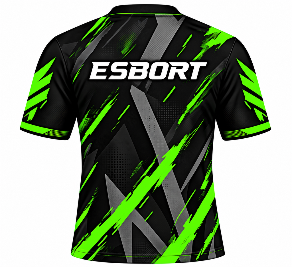 ESBORT Pro Performance Esports Jersey – Green & Black Striker Edition