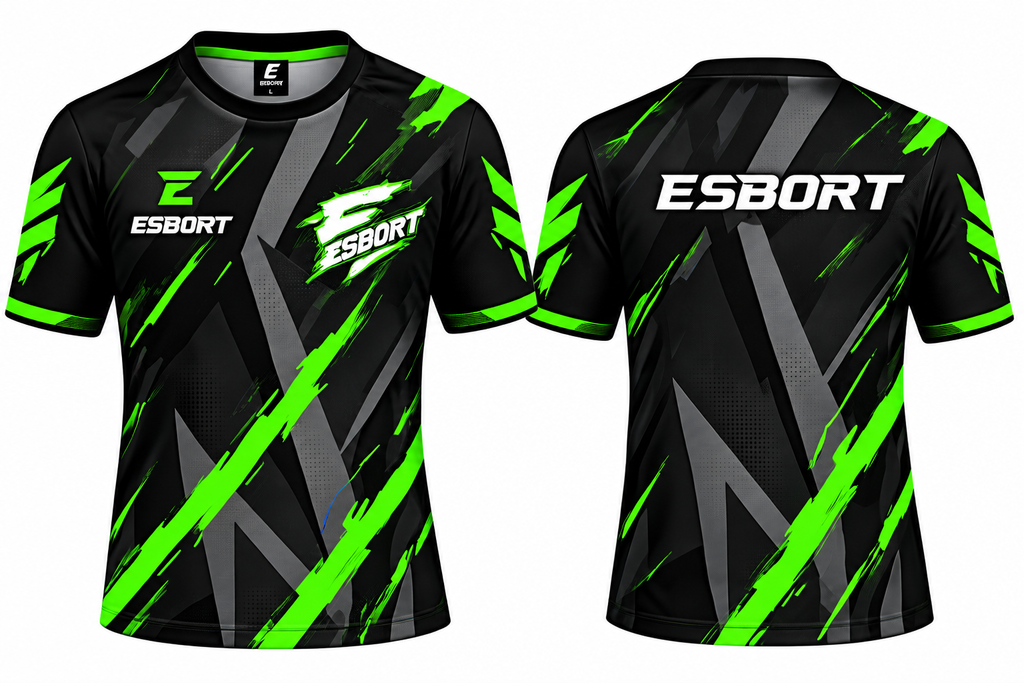 ESBORT Pro Performance Esports Jersey – Green & Black Striker Edition