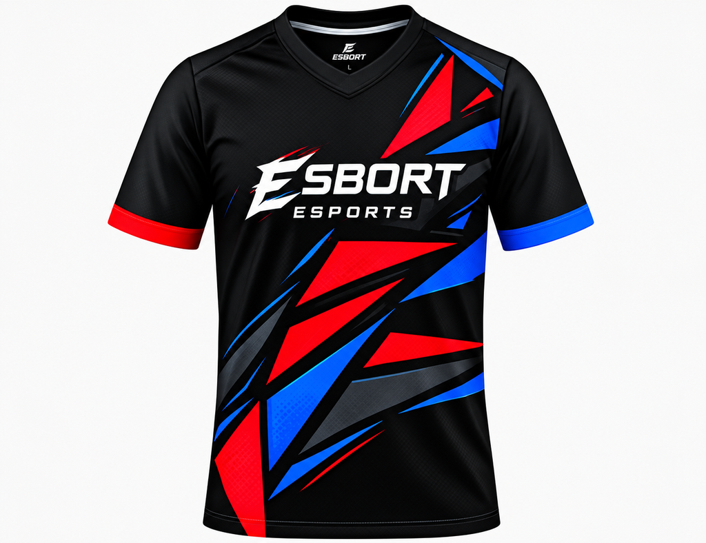 ESBORT Esports Pro Performance Jersey – Red, Blue & Black Apex Edition