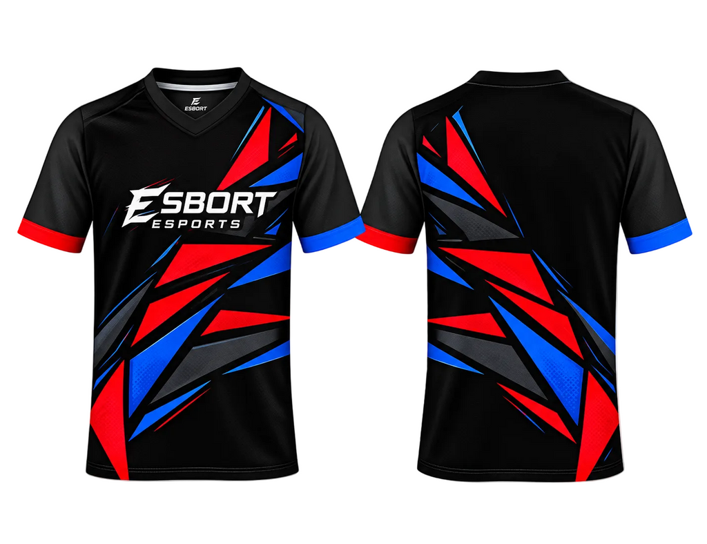 ESBORT Esports Pro Performance Jersey – Red, Blue & Black Apex Edition