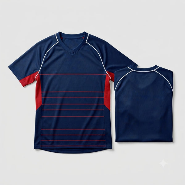 Esbort Minimalist Soccer Jersey – Navy & Red
