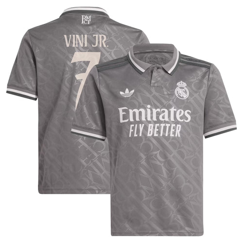 Vini Jr. Real Madrid  Originals Youth 2024/25 Third Player Jersey - Charcoal