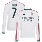 Vini Jr. Real Madrid  Youth 2026/27 Home  Long Sleeve Jersey - White