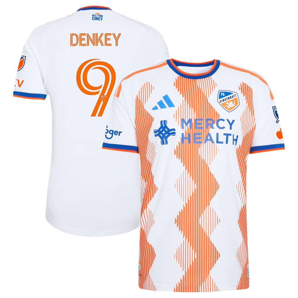 Kévin Denkey FC Cincinnati 2026 The Seven Hills Kit On-Field Patch Jersey - White