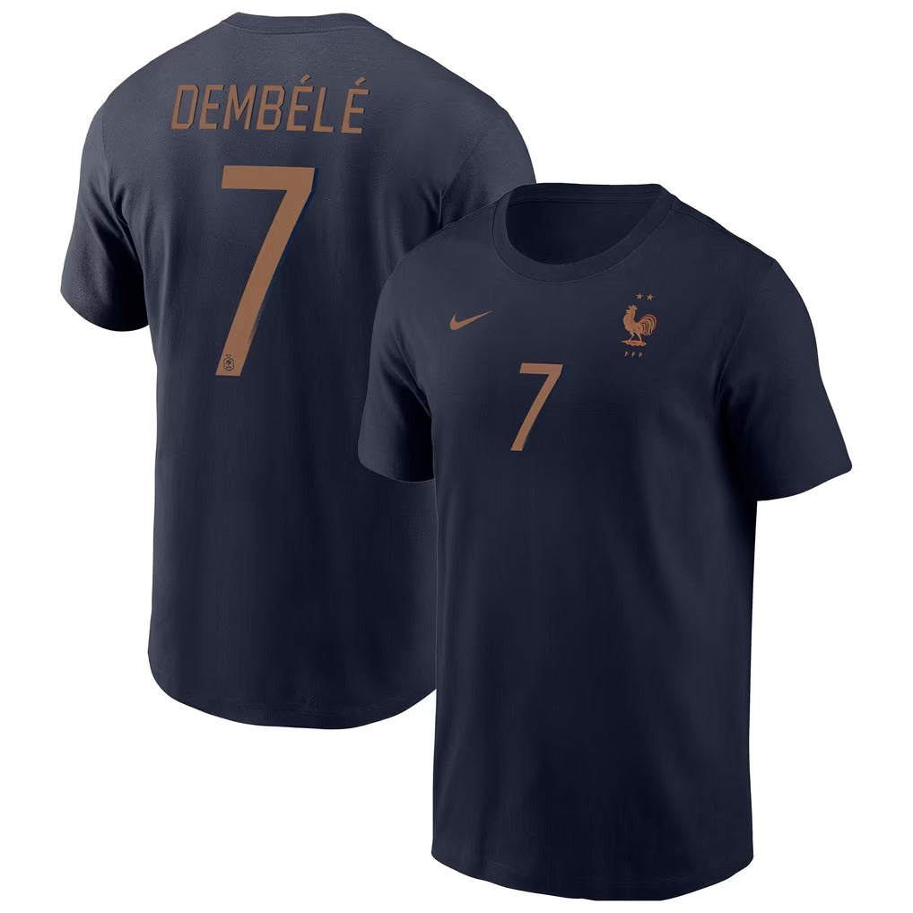 Ousmane Dembélé France National Team Name & Number T-Shirt - Navy