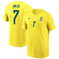 Vini Jr. Brazil National Team Name & Number T-Shirt - Yellow
