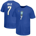 Vini Jr. Brazil National Team Youth Name & Number T-Shirt - Royal
