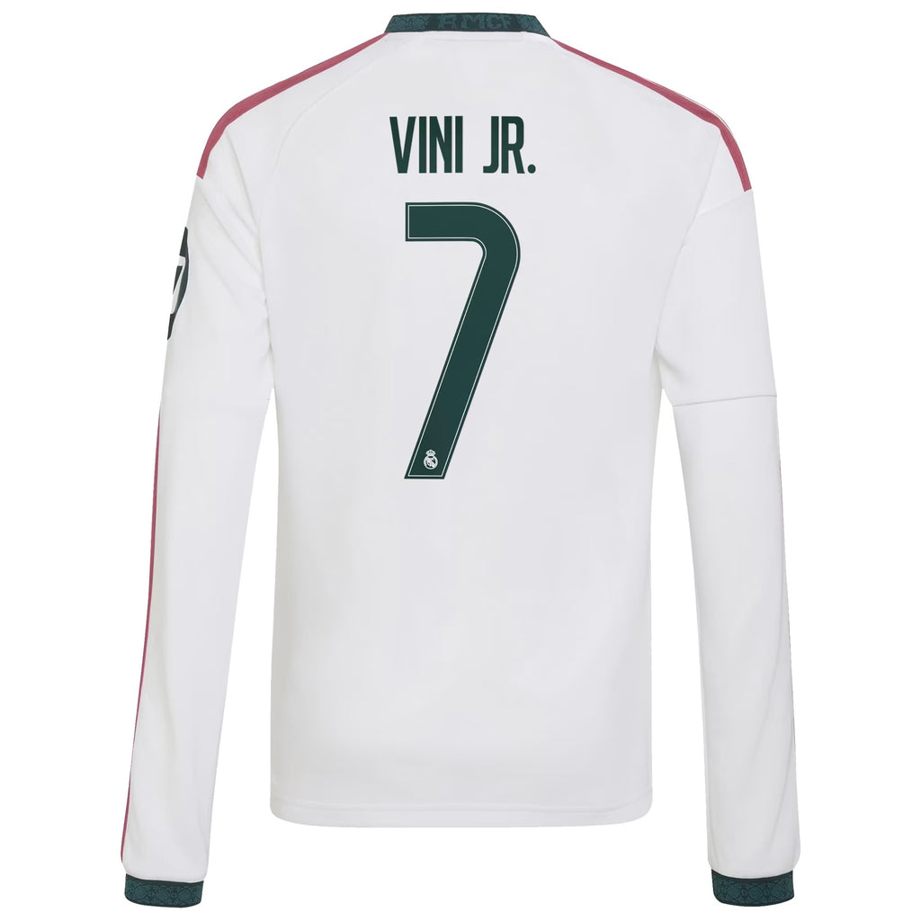 Vini Jr. Real Madrid  Youth 2026/27 Home  Long Sleeve Jersey - White