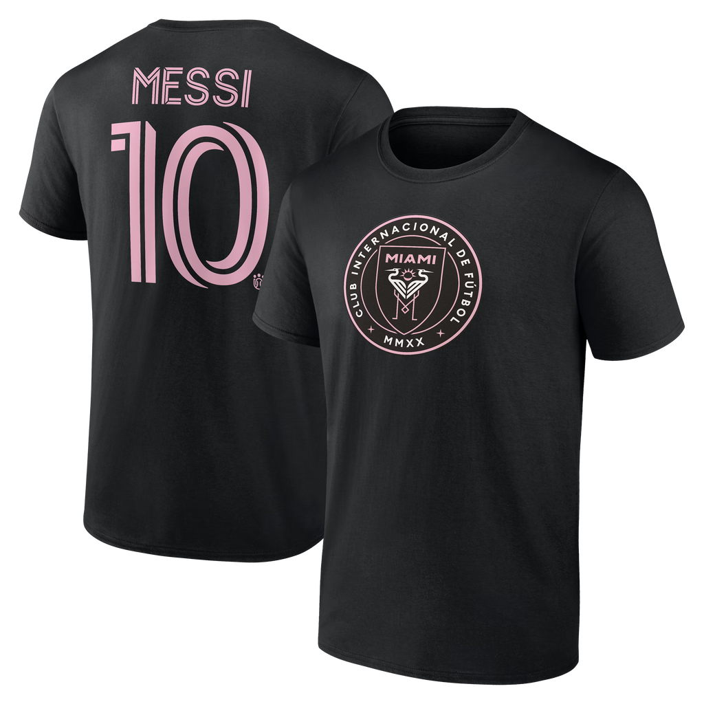 Messi Inter Miami CF Stack Name & Number T-Shirt - Black