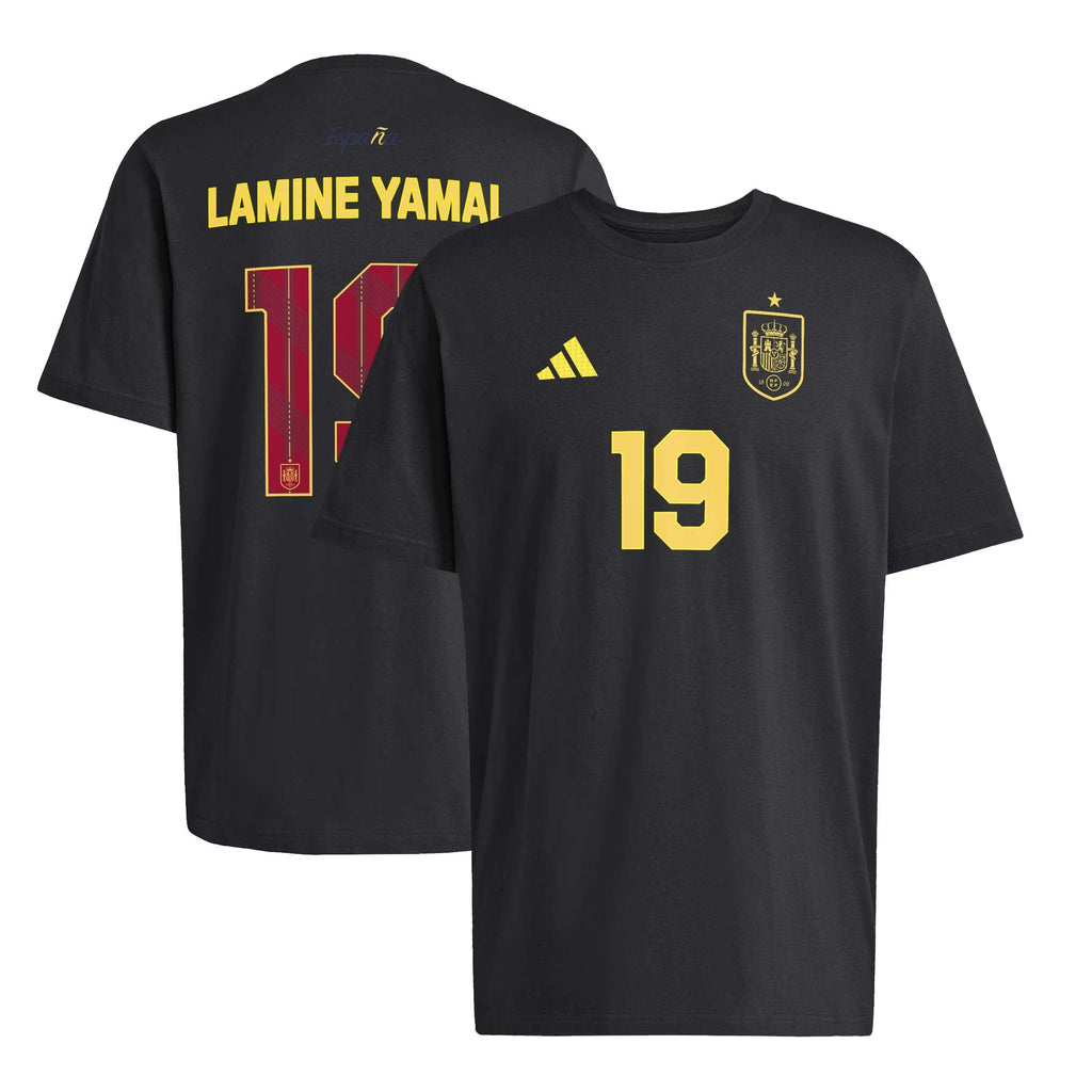 Lamine Yamal Spain National Team Name & Number T-Shirt - Black