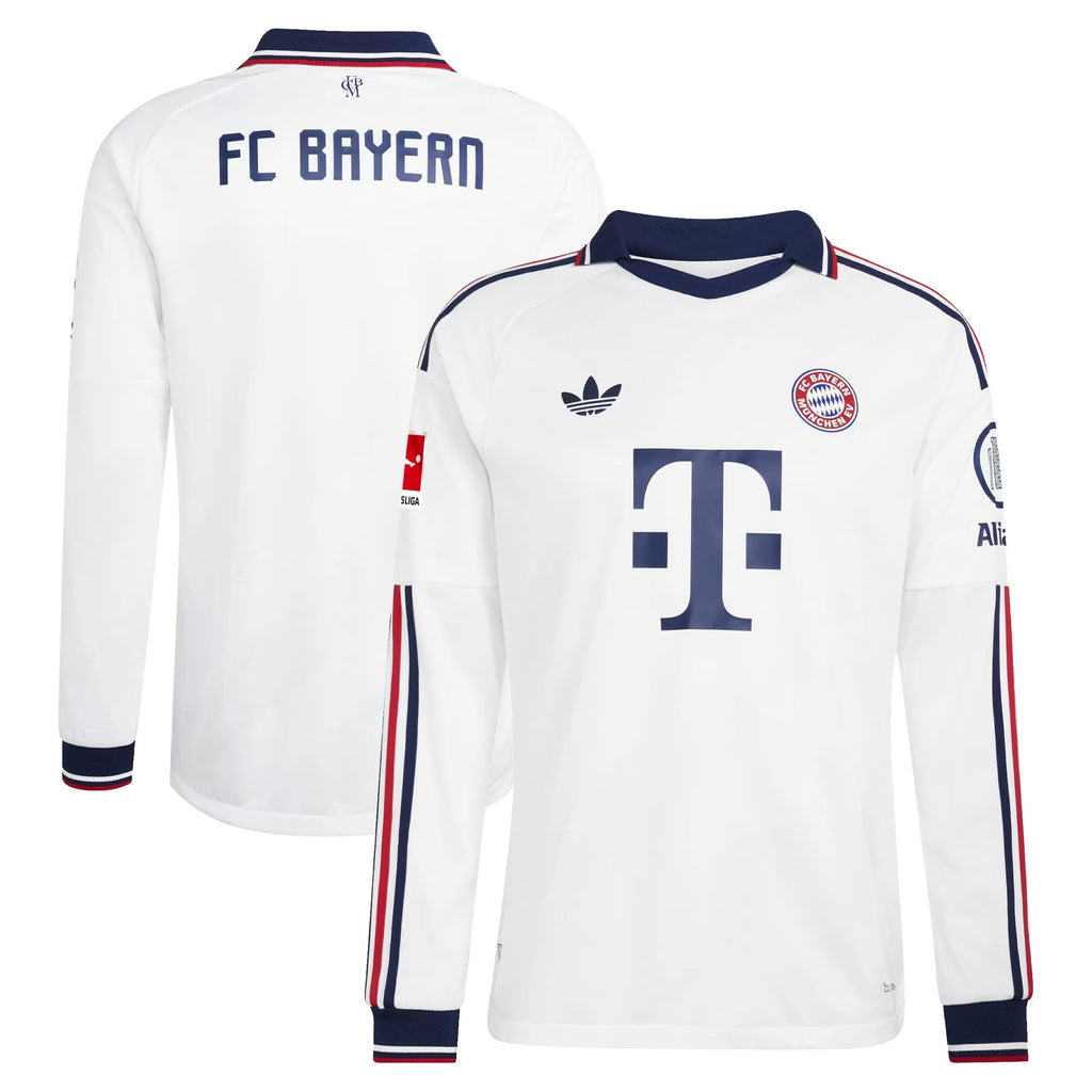 Bayern Munich 2026/27 Away On-Field Long Sleeve Patch Jersey - White