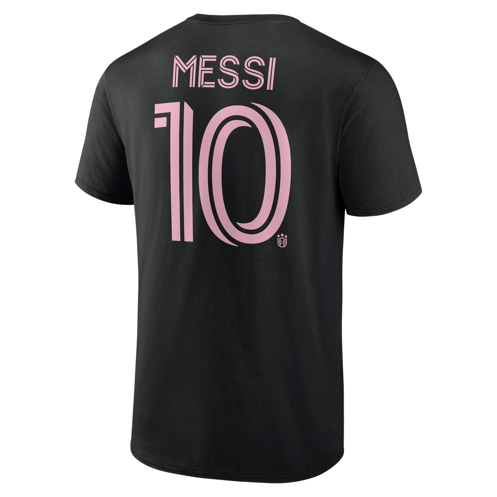 Messi Inter Miami CF Stack Name & Number T-Shirt - Black