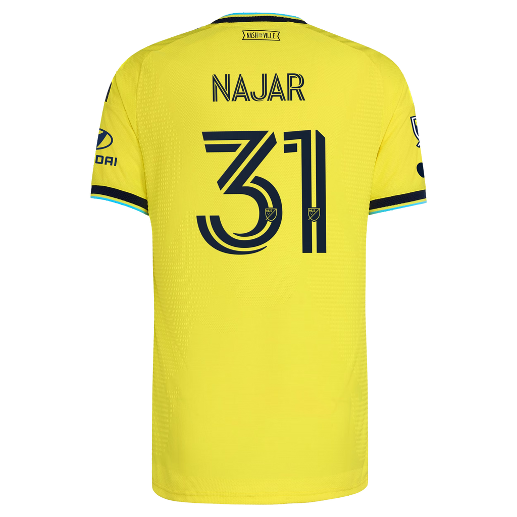 Andy Najar Nashville SC 2026 The Reverb Kit On-Field Patch Jersey - Yellow