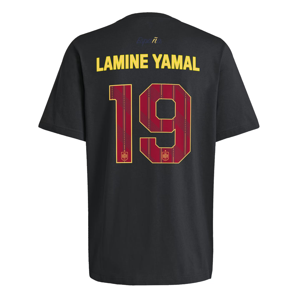 Lamine Yamal Spain National Team Name & Number T-Shirt - Black