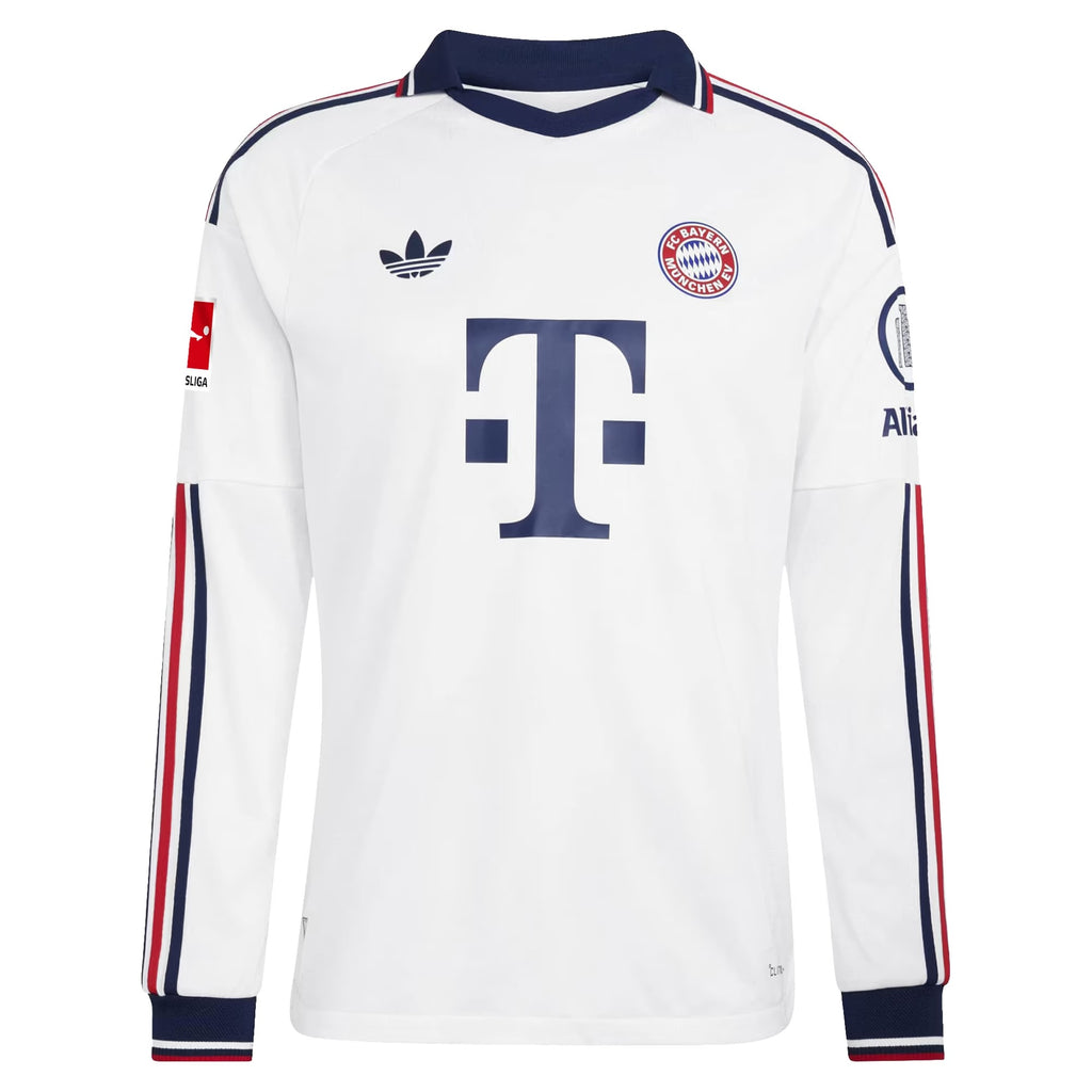 Bayern Munich 2026/27 Away On-Field Long Sleeve Patch Jersey - White