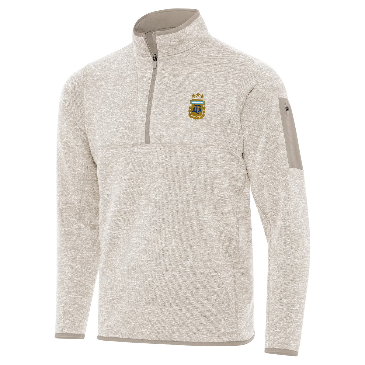 Argentina National Team Antigua Fortune Quarter-Zip Pullover Jacket - Cream